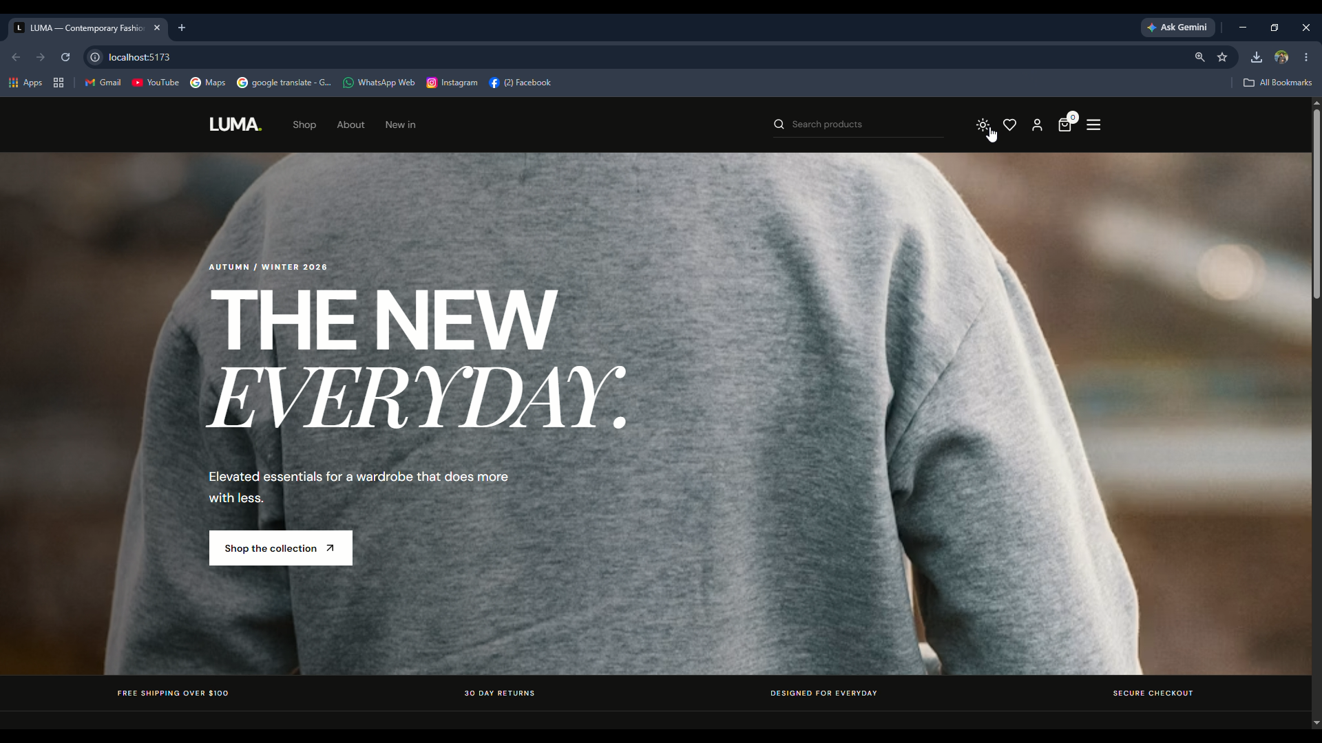 Luma clothing store screenshot